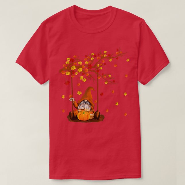 Camiseta Pumpkin Gnomos Queda do outono Cute Halloween Than (Frente do Design)