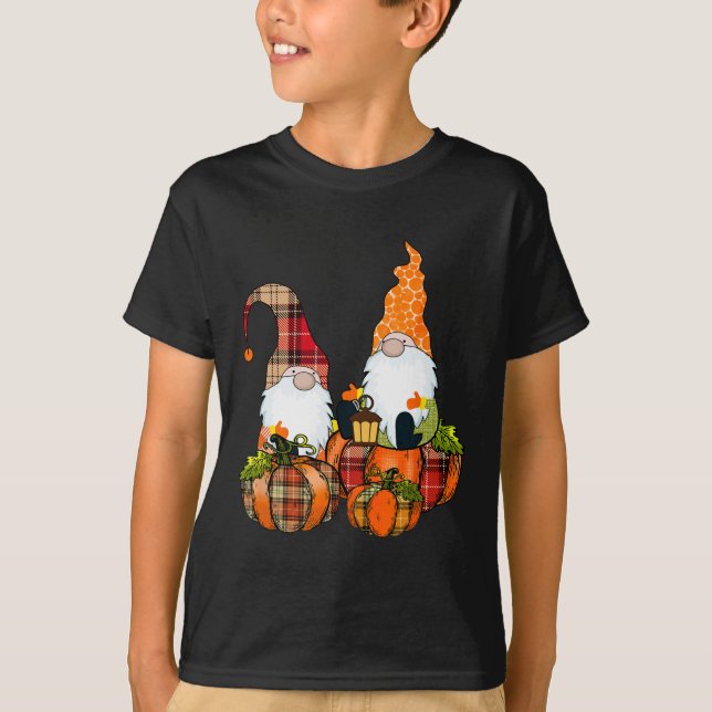 Camiseta Pumpkin Gnomos Queda do outono Cute Halloween Than (Frente)