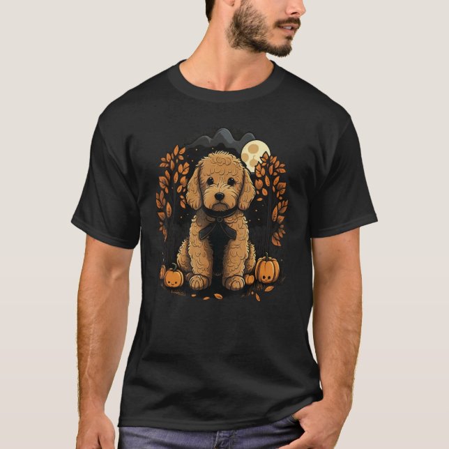Camiseta Pumpkin Golden Doodle costume on Goldendoodle Hall (Frente)