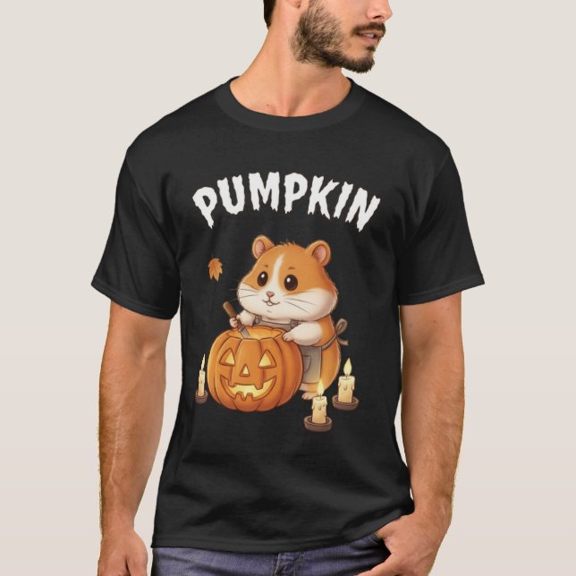 Camiseta Pumpkin – Halloween Hamster Jack-O’-Lantern Tee (Frente)