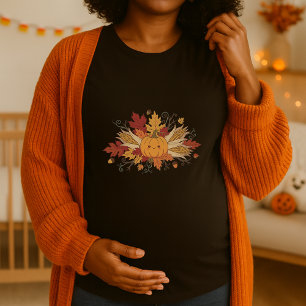 Camiseta Pumpkin Harvest Maternity Halloween Fall Bump
