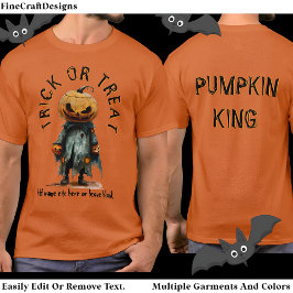 Camiseta Pumpkin Head Scarecrow Spooky Halloween Bl C6
