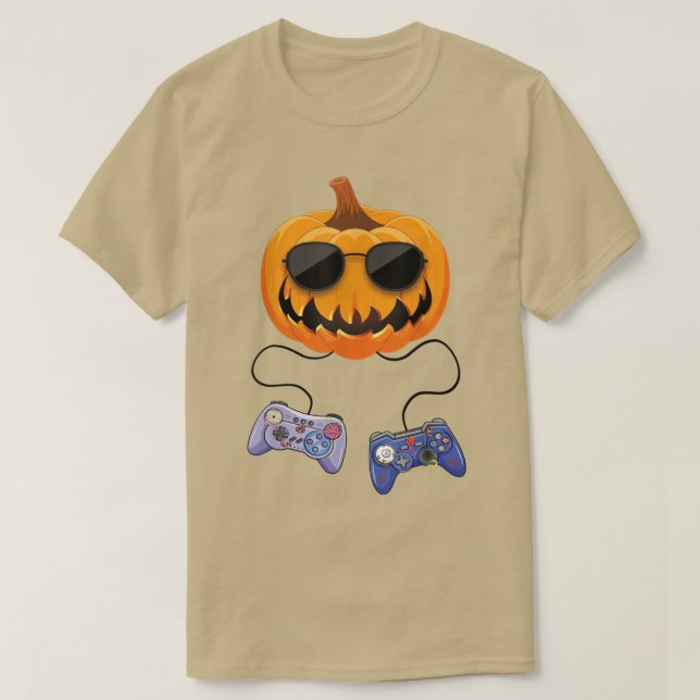 Camiseta Pumpkin JackOLAnterna Hallowe do Controlador de Ví (Frente do Design)