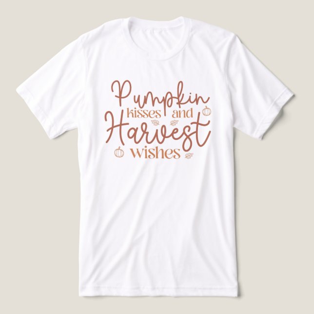 Camiseta Pumpkin Kisses e Eixos de Colheita (Design frontal)