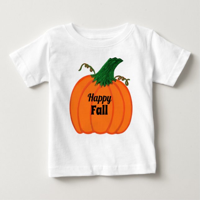 Camiseta Pumpkin Laranja de Queda Feliz (Frente)