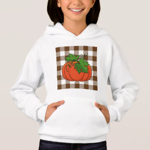Camiseta Pumpkin Laranja no Padrão Marrom Branco Verificado