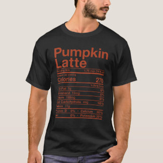 Camiseta Pumpkin Latte Nutrição Fato Costume Café Queda F