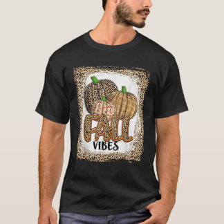 Camiseta Pumpkin Leopard Imprime Fall Vibes dia graças meni