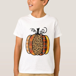 Camiseta Pumpkin Leopard Imprime Queda De Ação De Graças Pa