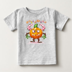 Camiseta Pumpkin Louco de Halloween Infantil de Horror