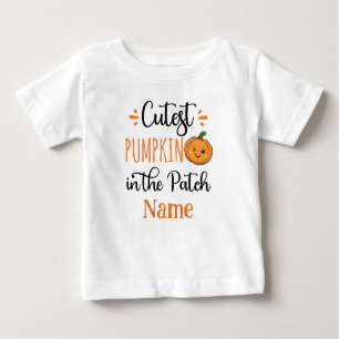 Camiseta Pumpkin mais fofo no patch personalizado