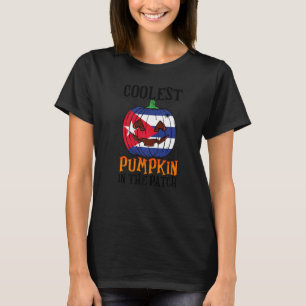 Camiseta Pumpkin Mais Fresco No Patch Bandeira Cubana Jack