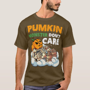 Camiseta Pumpkin Monster preguiçoso Halloween Costume Engra