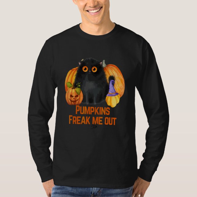 Camiseta Pumpkin Negro Bonito Pumpkins Me Assusta (Frente)