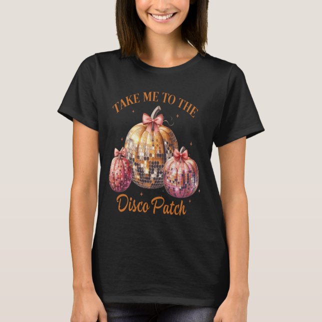 Camiseta Pumpkin Patch Coquette Disco Ball Autu (Frente)