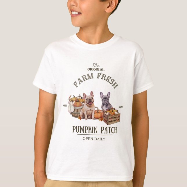 Camiseta Pumpkin Patch French Bulldog Original Fre (Frente)