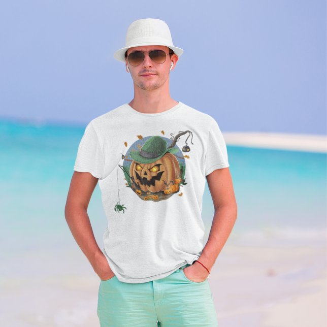 Camiseta Pumpkin pega aranha para o Halloween (Criador carregado)