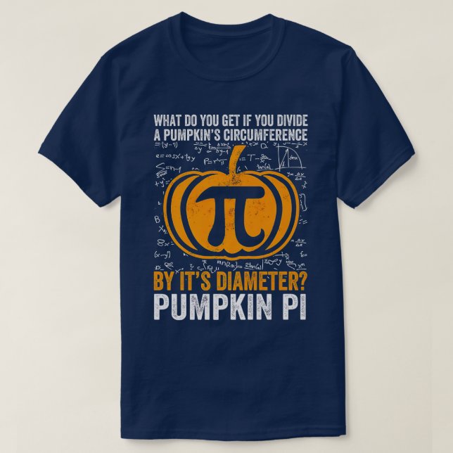 Camiseta Pumpkin Pi Math Eacher Halloween Premium (Frente do Design)