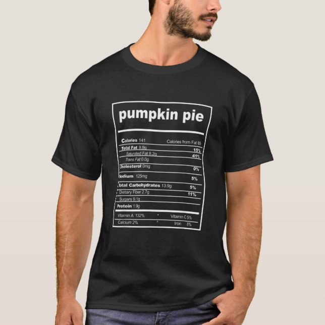Camiseta Pumpkin Pie Costume Engraçado Comida de Natal Nutr (Frente)
