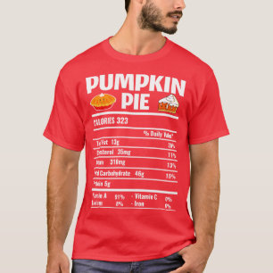 Camiseta Pumpkin Pie Nutrition Facts Graças Matching