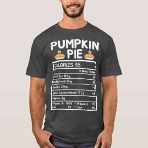Camiseta Pumpkin Pie Nutrition Facts Graças Matching