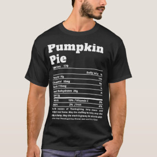 Camiseta Pumpkin Pie Nutritional Facts Engraçado Ação de Gr
