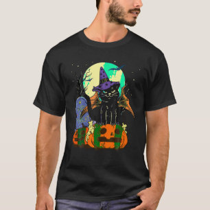 Camiseta Pumpkin preto de bruxa-bruxa raivosa do Halloween