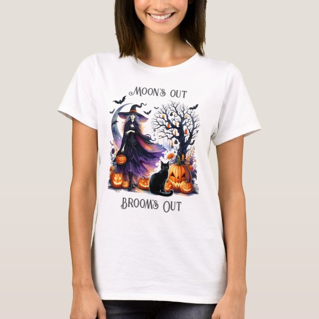 Camiseta Pumpkin Preto de Bruxas do Halloween (Frente)