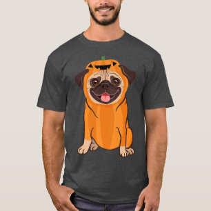 Camiseta Pumpkin Pug Dog Halloween Ação de Graças Pug
