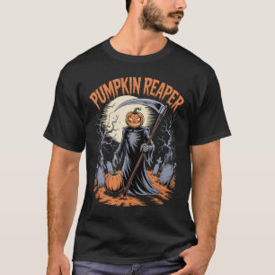 Camiseta Pumpkin Reaper Gothic Halloween Spooky Pumpkin