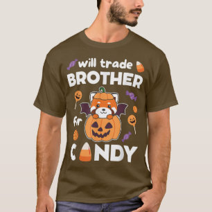 Camiseta Pumpkin Red Panda Halloween Trocará Irmão Por