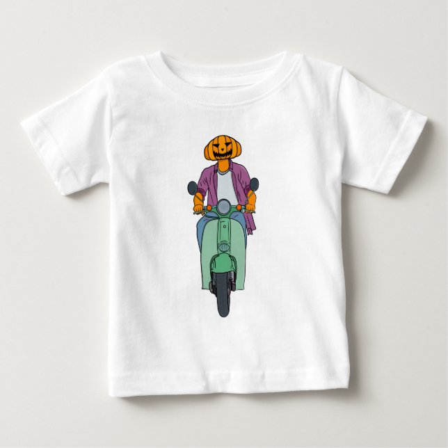 Camiseta Pumpkin Rider em Scooter Mint (Frente)