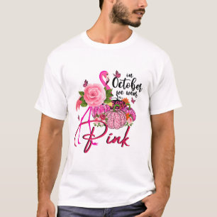 Camiseta Pumpkin Rosa-Flamingo Rosa Rosa Rosa Em Outubro Ve