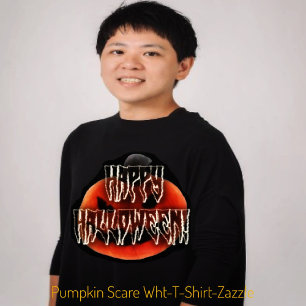 Camiseta Pumpkin Scare-Wht