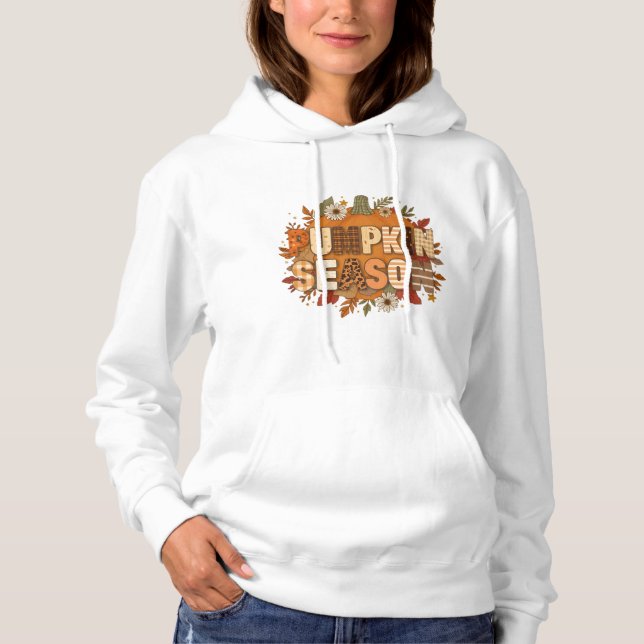Camiseta Pumpkin Season – Autumn Flowers & Cozy hoodie (Frente)