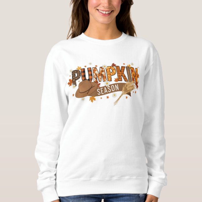 Camiseta Pumpkin Season Autumn Sweatshirt (Frente)