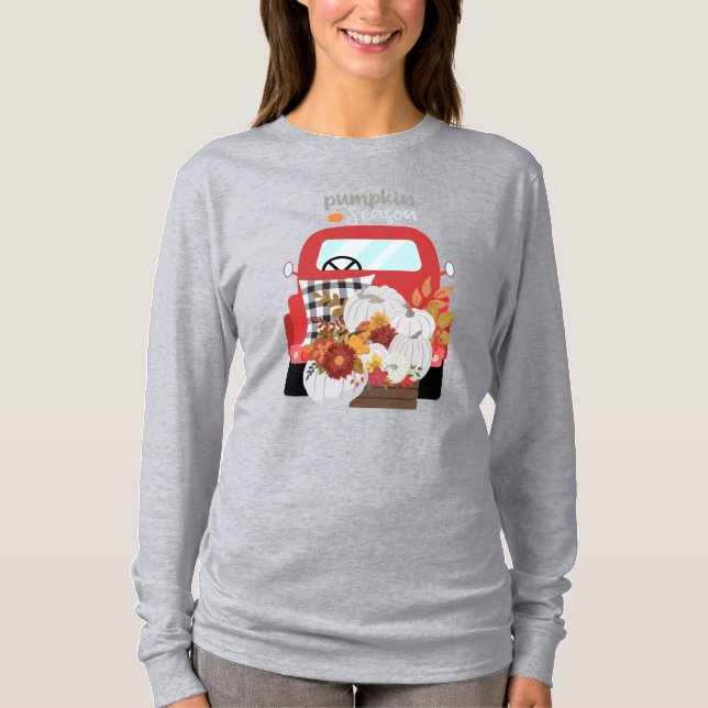 Camiseta Pumpkin Season Pickup Truck (Frente)