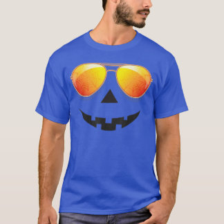 Camiseta Pumpkin Shirt Halloween Sunglasses Spider Web Tric