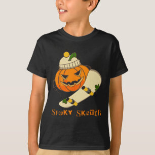 Camiseta Pumpkin Skateboard Halloween Figurume Diversão Ska