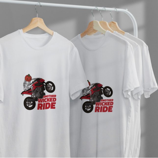 Camiseta Pumpkin Skeleton Bike (Criador carregado)