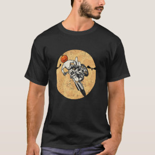 Camiseta Pumpkin Skeleton Dirt Bike Rider Halloween Motocro