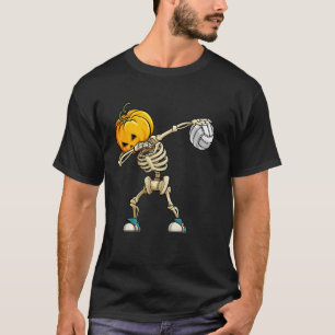 Camiseta Pumpkin Skeleton Mulheres Homens Jogador de Voleib
