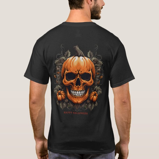Camiseta Pumpkin Skull Halloween (Verso)