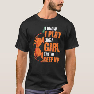 Camiseta Pumpkin Soccer Toca Como Uma Menina Costume Easy H