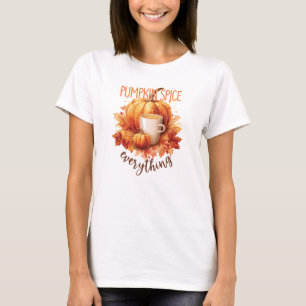 Camiseta Pumpkin Spice All - Folhagem de outono e latas