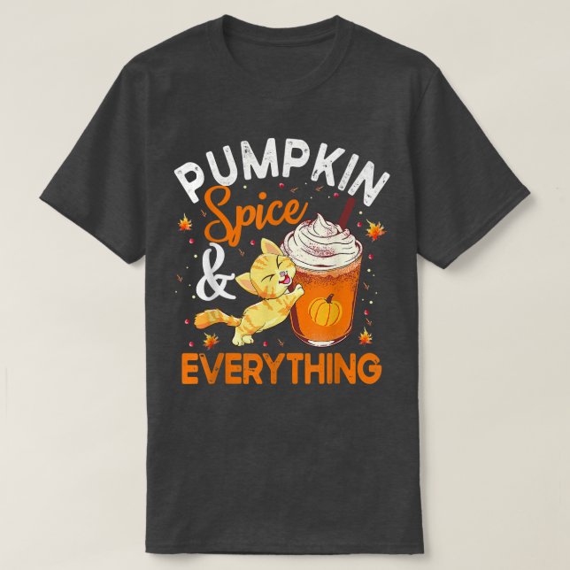 Camiseta Pumpkin Spice AllCat Lover Fall Autumn (Frente do Design)