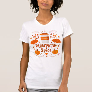 Camiseta Pumpkin Spice Café, folhas de outono