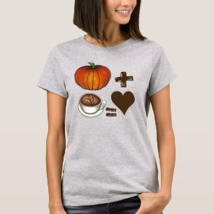 Camiseta Pumpkin Spice + Café Latte = Amor Coração
