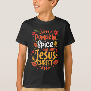 Camiseta Pumpkin Spice e Jesus Cristo Ação de Graças
