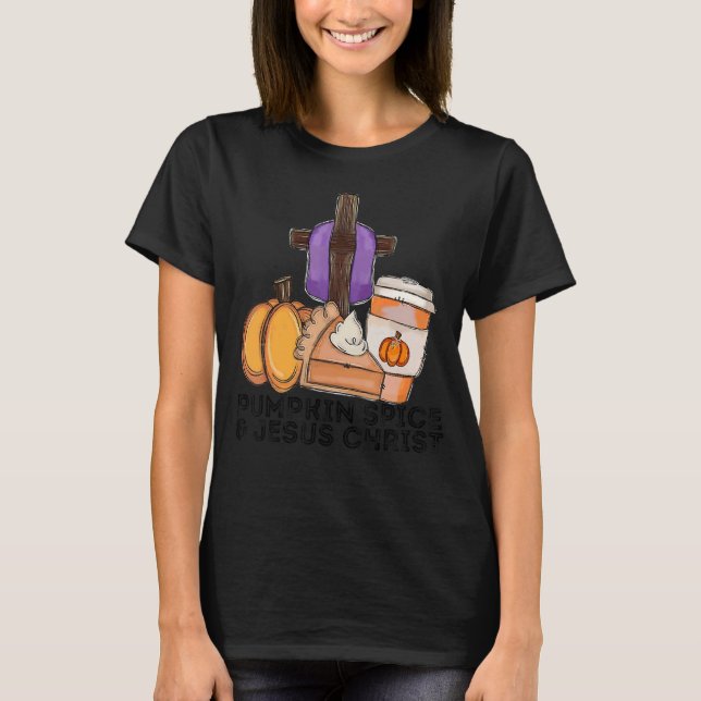 Camiseta Pumpkin Spice e Jesus Cristo Café Queda (Frente)